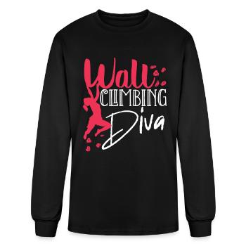 Wall Climber, Wall climbing - Men's Long Sleeve T-Shirt - black - Front