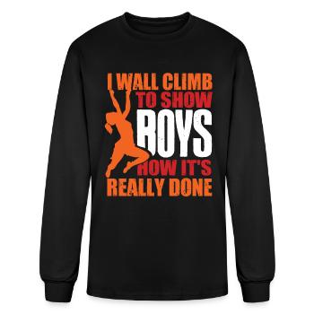 Wall Climber, Wall climbing - Men's Long Sleeve T-Shirt - black - Front