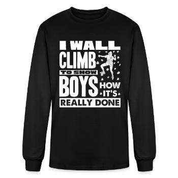 Wall Climber, Wall climbing - Men's Long Sleeve T-Shirt - black - Front