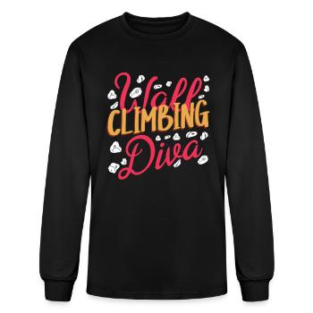 Wall Climber, Wall climbing - Men's Long Sleeve T-Shirt - black - Front