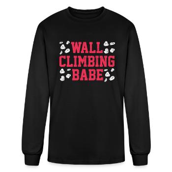 Wall Climber, Wall climbing - Men's Long Sleeve T-Shirt - black - Front