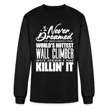 Wall Climber, Wall climbing - Men's Long Sleeve T-Shirt - black - Front