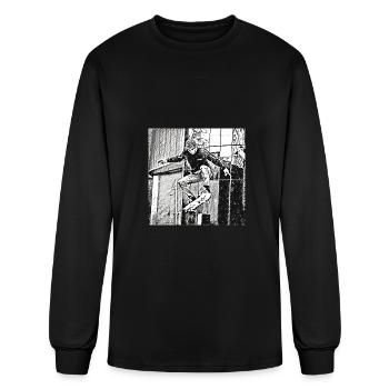 Skating board guy stunt - Men's Long Sleeve T-Shirt - black - Front