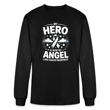 Lung Cancer Awareness Hero Design - Men's Long Sleeve T-Shirt - black - Front