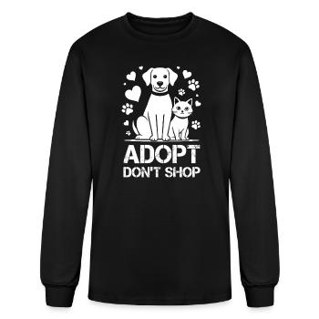  Adopt Dont Shop Dog And Cat Rescue Animal Shelter - Men's Long Sleeve T-Shirt - black - Front