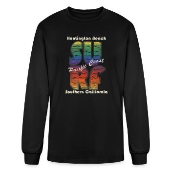 Surfing at Huntington Beach Southern California - Men's Long Sleeve T-Shirt - black - Front