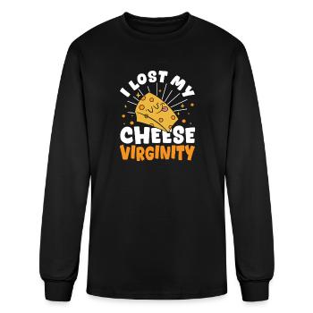 Cheese Mozzarella Cheese Lost My Cheese Virginity - Men's Long Sleeve T-Shirt - black - Front