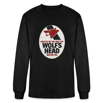 Wolf's Head Gasoline Station - Men's Long Sleeve T-Shirt - black - Front