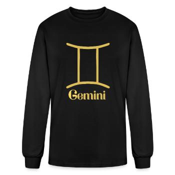 Gemini Zodiac Sign - Men's Long Sleeve T-Shirt - black - Front