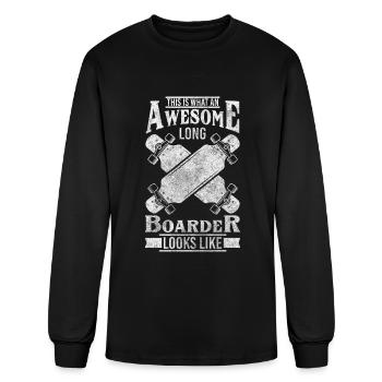 Longboarding Longboarder Hobby Board - Men's Long Sleeve T-Shirt - black - Front