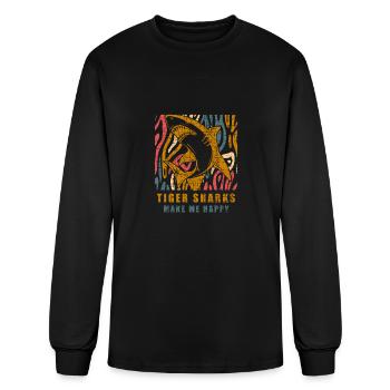 Tiger Shark christmas birthday gift idea - Men's Long Sleeve T-Shirt - black - Front