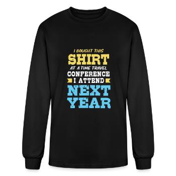 Time Travel Conference Funny Time Travel - Men's Long Sleeve T-Shirt - black - Front