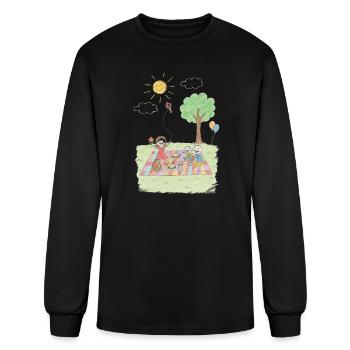 Kite Picnic Playdate - Men's Long Sleeve T-Shirt - black - Front