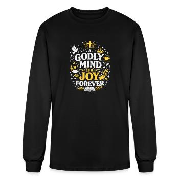A Godly Mind Is a Joy Forever Christian Faith Bibl - Men's Long Sleeve T-Shirt - black - Front