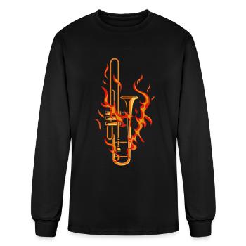 Trombone Trombonist Brass Instrument - Men's Long Sleeve T-Shirt - black - Front