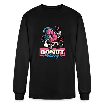 Donut Worry - Men's Long Sleeve T-Shirt - black - Front