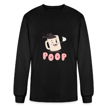 Time To Poop - Men's Long Sleeve T-Shirt - black - Front