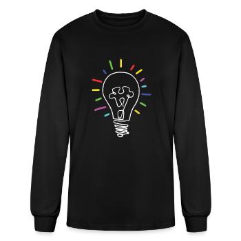 Autism Lightbulb Puzzle Piece Kids s Autism - Men's Long Sleeve T-Shirt - black - Front