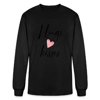 hugs kisses - Men's Long Sleeve T-Shirt - black - Front