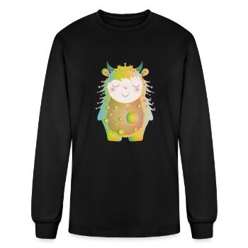 cute pastel colored monster with horns - Men's Long Sleeve T-Shirt - black - Front