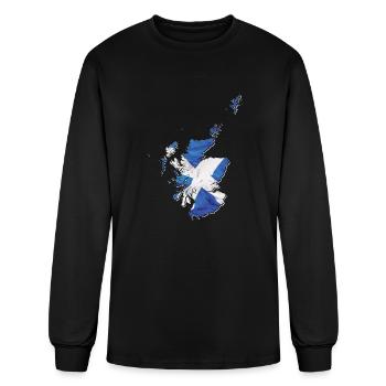 Carte du drapeau de l’Écosse en Écosse - T-shirt à manches longues Homme - noir - Devant