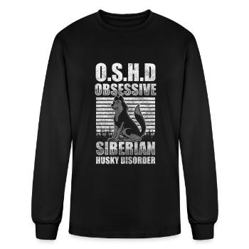 Husky Domestic Animal Siberia Wolf - Men's Long Sleeve T-Shirt - black - Front