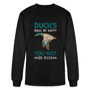 Canard Oiseau Animaux Oiseau d’eau Oiseau - T-shirt à manches longues Homme - noir - Devant