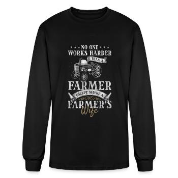 Farmer Farmer's Wife Demonstrating - Men's Long Sleeve T-Shirt - black - Front