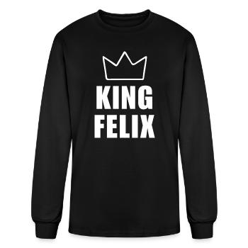 Felix Name with Letter F - King Crown Shirt - Men's Long Sleeve T-Shirt - black - Front