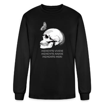MEMENTO VIVERE • MEMENTO AMARE • MEMENTO MORI - Men's Long Sleeve T-Shirt - black - Front