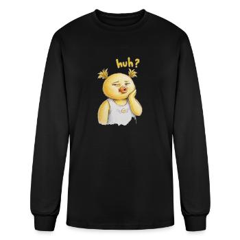 Huh? - Men's Long Sleeve T-Shirt - black - Front