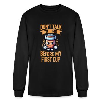 Coffee First Words Later - Men's Long Sleeve T-Shirt - black - Front