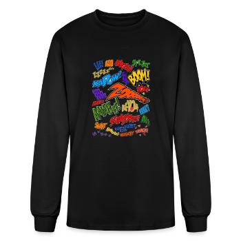 onomatopoeia collage - Men's Long Sleeve T-Shirt - black - Front