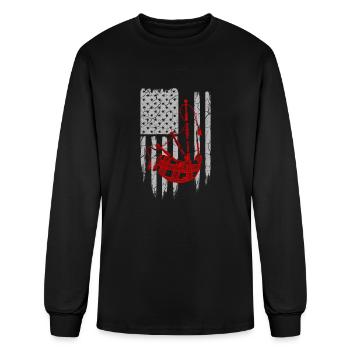 Bagpipe - Bagpipe instrument t-shirt for america - Men's Long Sleeve T-Shirt - black - Front