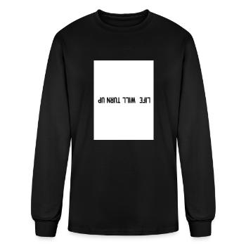 LIFE WILL TURN UP - Men's Long Sleeve T-Shirt - black - Front