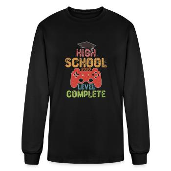 High School Level Complete - Men's Long Sleeve T-Shirt - black - Front