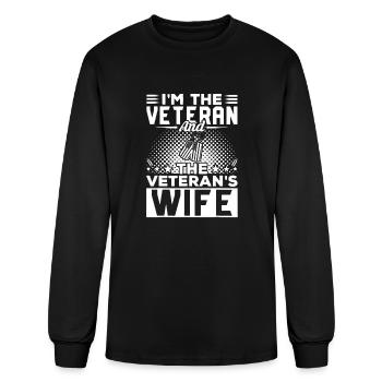 im the veteran and the veterans wife - Men's Long Sleeve T-Shirt - black - Front