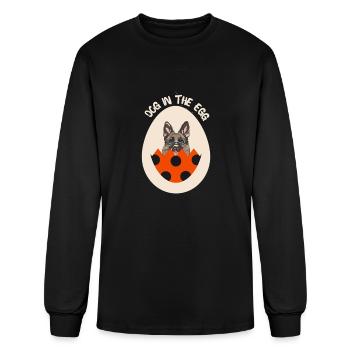 Dog in the egg Easter Egg - Men's Long Sleeve T-Shirt - black - Front