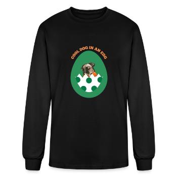 Dog in the egg Easter Egg - Men's Long Sleeve T-Shirt - black - Front