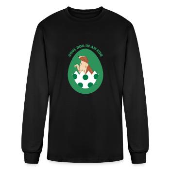 Dog in the egg Easter Egg - Men's Long Sleeve T-Shirt - black - Front