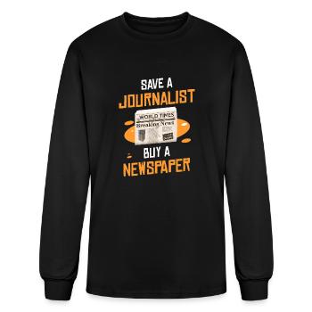 Save A Journalist Buy A Newspaper Writer - Men's Long Sleeve T-Shirt - black - Front