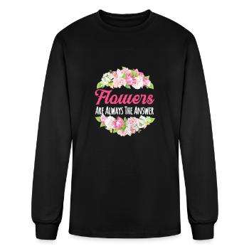 Floral Artist Flower Florist Artistic Painting - Men's Long Sleeve T-Shirt - black - Front