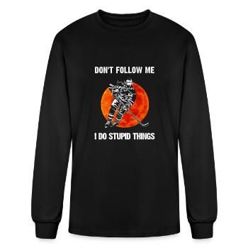 Don t Follow Me I Do The Stupid Thing - Men's Long Sleeve T-Shirt - black - Front