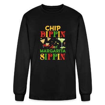 Chip Dippin And Margarita Sippin - Men's Long Sleeve T-Shirt - black - Front