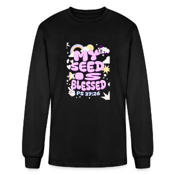 My seed is blessed. (PS 37:26) - Men's Long Sleeve T-Shirt - black - Front