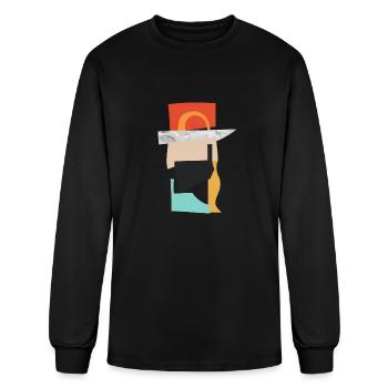 Geometric collage 1 - Men's Long Sleeve T-Shirt - black - Front