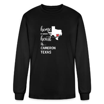 Cameron County Texas Is Where My Heart Is Gift - Men's Long Sleeve T-Shirt - black - Front