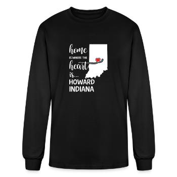 Howard County Indiana Is Where My Heart Is Cool - Men's Long Sleeve T-Shirt - black - Front