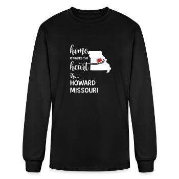 Howard County Missouri Is Where My Heart Is Gift - Men's Long Sleeve T-Shirt - black - Front
