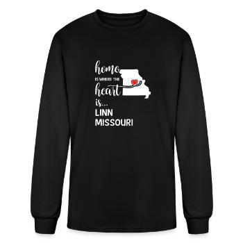 Linn County Missouri Is Where My Heart Is Gift - Men's Long Sleeve T-Shirt - black - Front